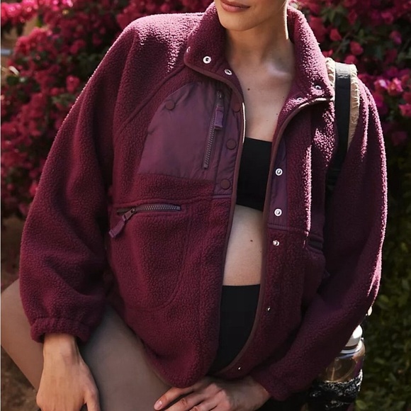 FP Movement by Free People Jackets & Blazers - FP Movement by Free People Cozy Purple Teddy Jacket